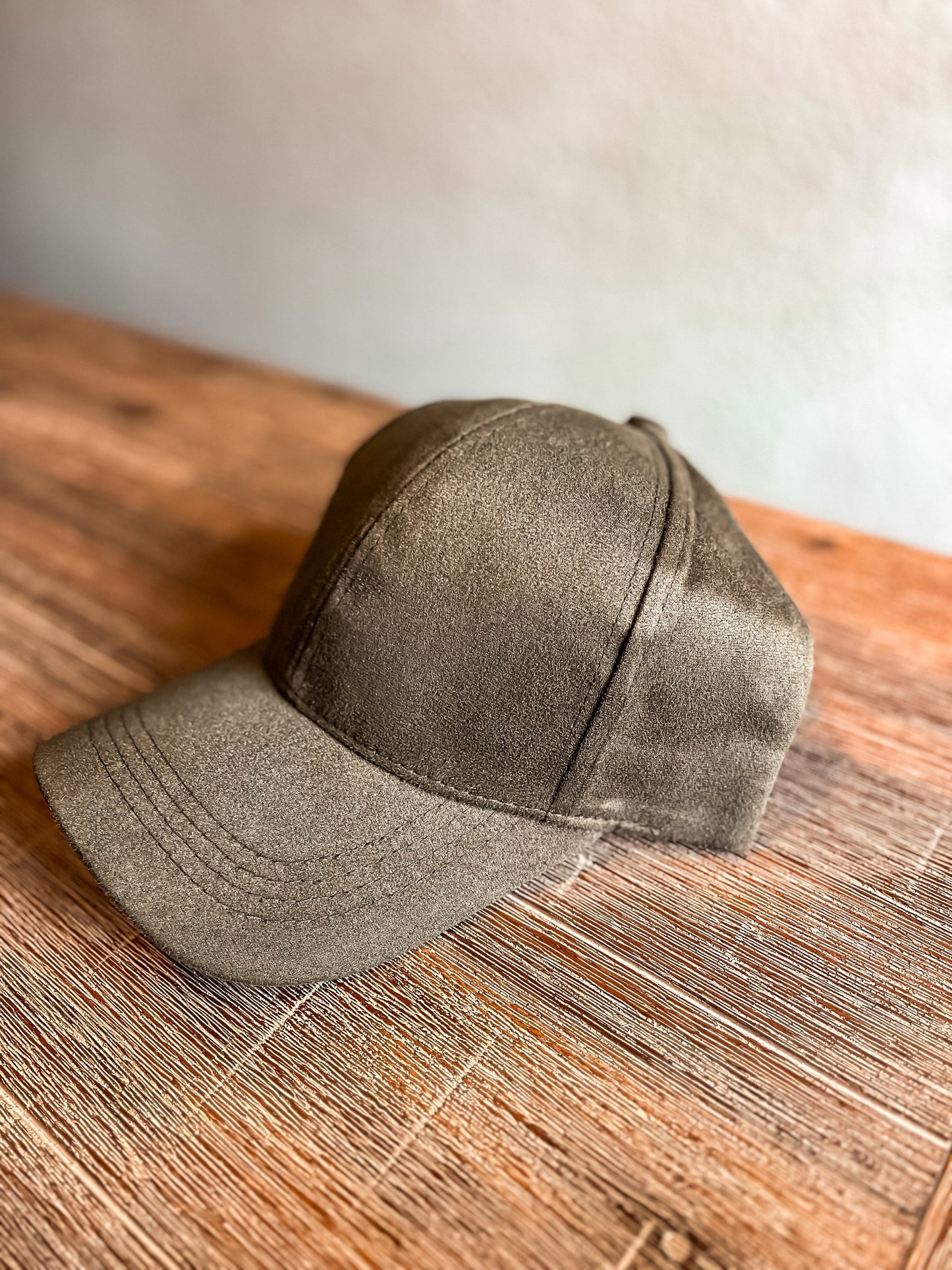 Suede Ball Cap-Mountain Floral Design