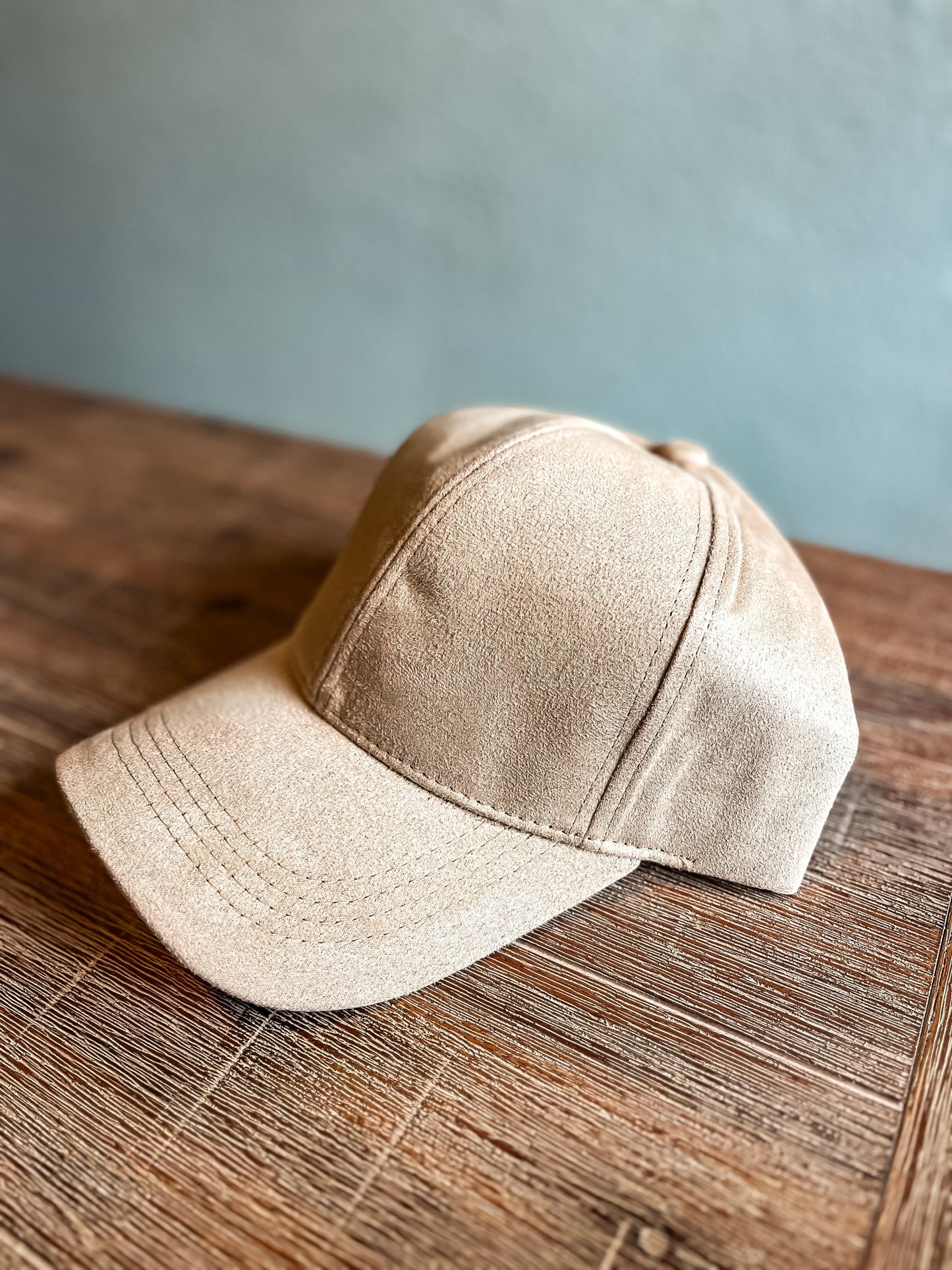 Suede Ball Cap-Mountain Floral Design