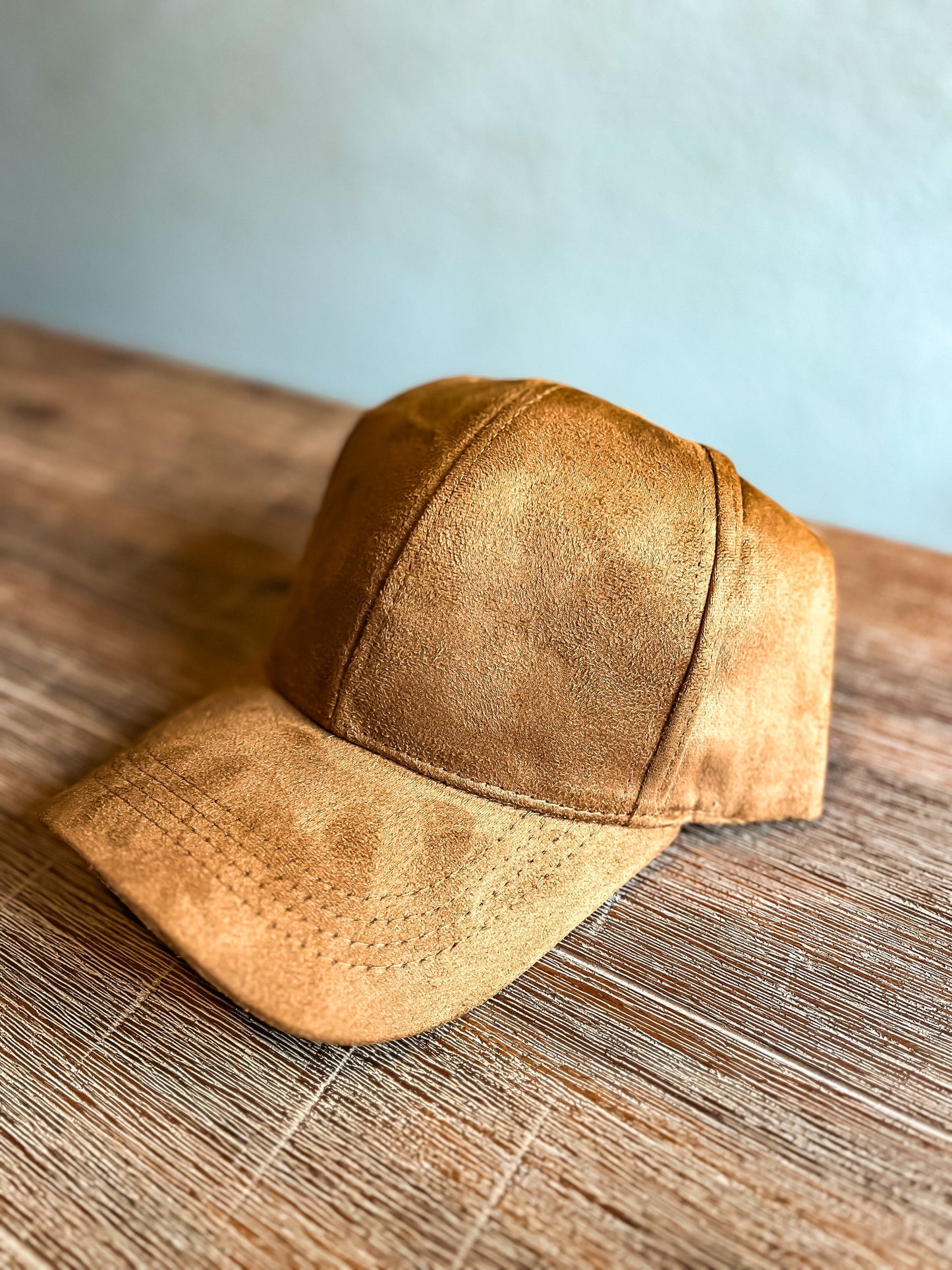 Suede Ball Cap-Mountain Floral Design