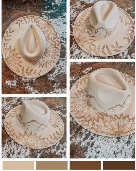 Detailed Sunflower/ Mountain Design