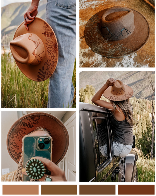 Mountain/ Wildflower + Under Brim Design