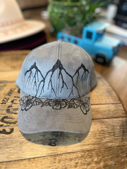 Ball Cap -Floral Mountains