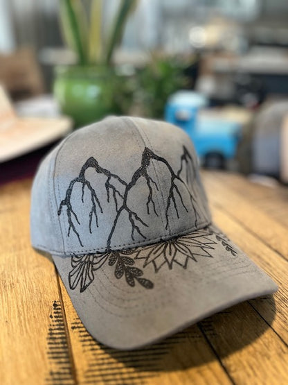 Ball Cap -Mountains and Wildflowers