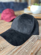 Suede Ball Cap- Mountain Design