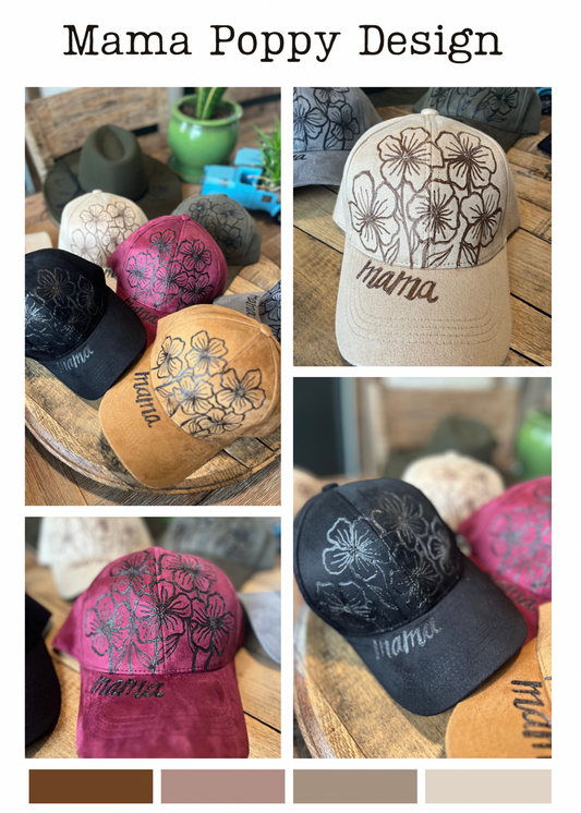 Suede Ball Cap- Mama Poppy Design